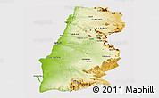 Physical Panoramic Map of Namibe, cropped outside