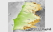 Physical Panoramic Map of Namibe, desaturated