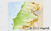 Physical Panoramic Map of Namibe, lighten