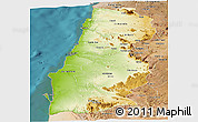 Physical Panoramic Map of Namibe, satellite outside