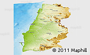 Physical Panoramic Map of Namibe, single color outside