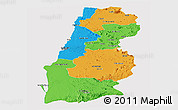 Political Panoramic Map of Namibe, cropped outside