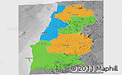 Political Panoramic Map of Namibe, desaturated