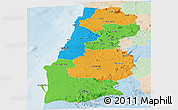 Political Panoramic Map of Namibe, lighten