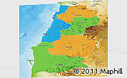 Political Panoramic Map of Namibe, physical outside