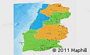 Political Panoramic Map of Namibe, single color outside
