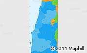 Political Shades Simple Map of Namibe, political outside