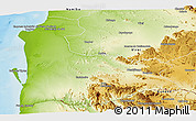 Physical Panoramic Map of Tombua