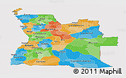 Political Panoramic Map of Angola, cropped outside