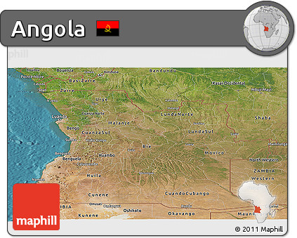 Satellite Panoramic Map of Angola