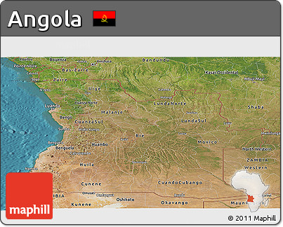 Satellite Panoramic Map of Angola