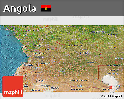 Satellite Panoramic Map of Angola