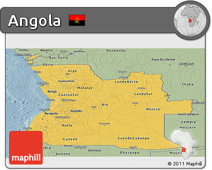 Savanna Style Panoramic Map of Angola