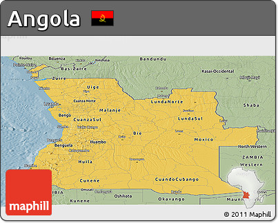 Savanna Style Panoramic Map of Angola