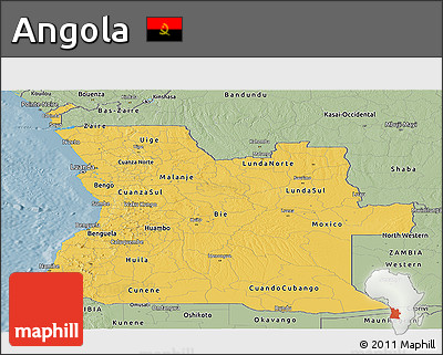 Savanna Style Panoramic Map of Angola