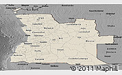 Shaded Relief Panoramic Map of Angola, darken, desaturated