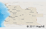 Shaded Relief Panoramic Map of Angola, lighten, land only