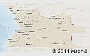 Shaded Relief Panoramic Map of Angola, lighten
