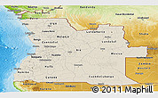 Shaded Relief Panoramic Map of Angola, physical outside