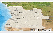 Shaded Relief Panoramic Map of Angola, satellite outside, shaded relief sea