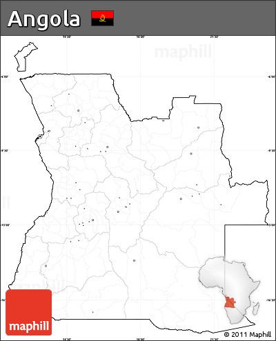 Blank Simple Map of Angola, cropped outside, no labels