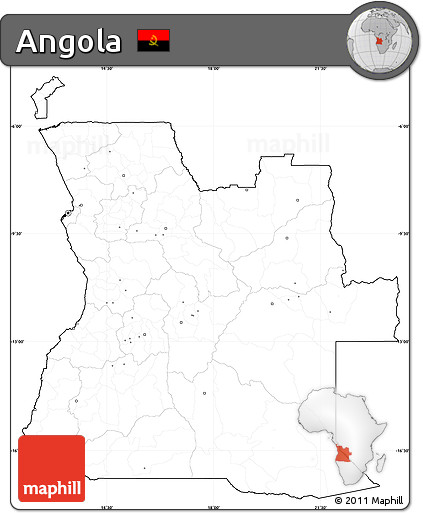 Blank Simple Map of Angola, cropped outside, no labels
