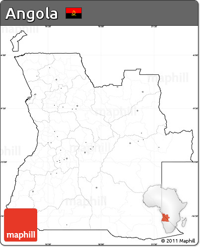 Blank Simple Map of Angola, cropped outside, no labels
