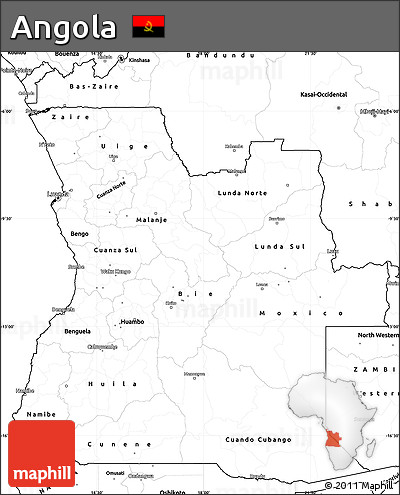 Blank Simple Map of Angola