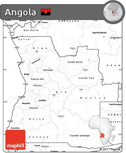 Blank Simple Map of Angola