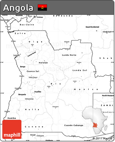 Blank Simple Map of Angola