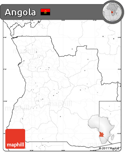 Blank Simple Map of Angola, no labels