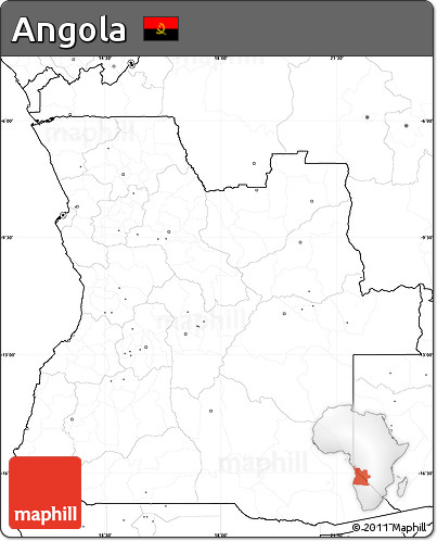 Blank Simple Map of Angola, no labels