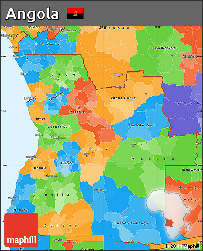 Political Simple Map of Angola