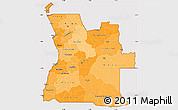 Political Shades Simple Map of Angola, cropped outside