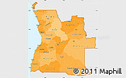 Political Shades Simple Map of Angola, single color outside