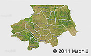Satellite 3D Map of Uige, single color outside