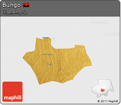 Physical 3D Map of Bungo, single color outside