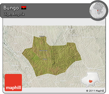 Satellite 3D Map of Bungo, lighten