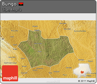 Satellite 3D Map of Bungo, physical outside