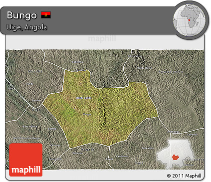 Satellite 3D Map of Bungo, semi-desaturated