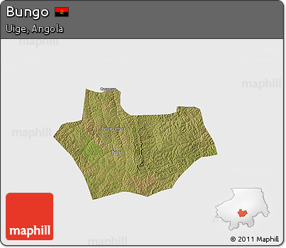 Satellite 3D Map of Bungo, single color outside