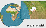 Satellite Location Map of Bungo, highlighted parent region