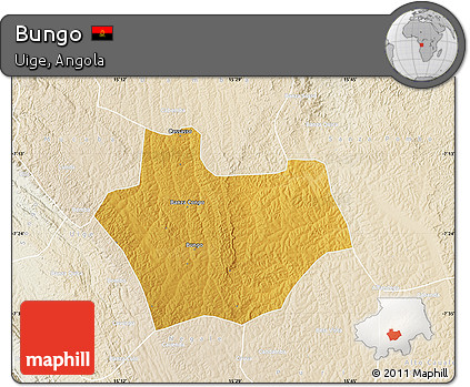 Physical Map of Bungo, lighten