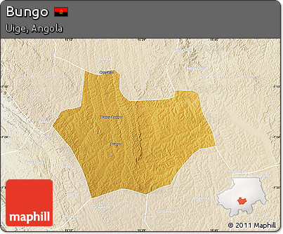 Physical Map of Bungo, lighten
