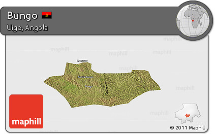 Satellite Panoramic Map of Bungo, single color outside