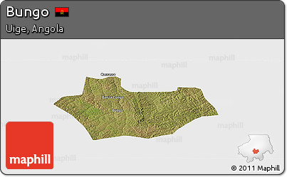 Satellite Panoramic Map of Bungo, single color outside