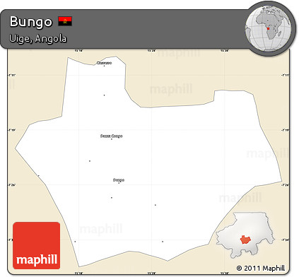 Classic Style Simple Map of Bungo, single color outside