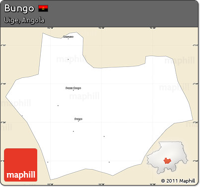 Classic Style Simple Map of Bungo, single color outside