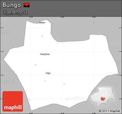 Gray Simple Map of Bungo, single color outside