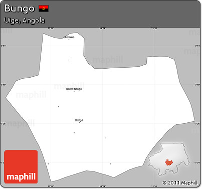 Gray Simple Map of Bungo, single color outside